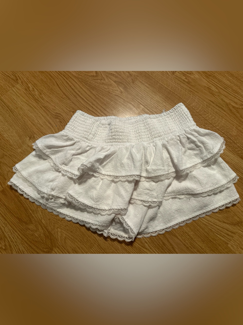 White Tiered Ruffle Shorts